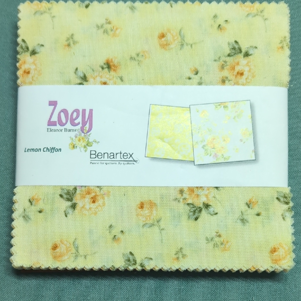 Benartex Zoey Lemon Chiffon Fabric Squares